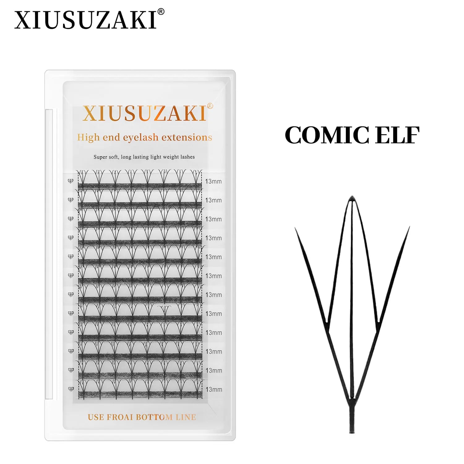XIUSUZAKI 5D Upgraded Comic Spire Fairy  Super Soft Hair Eyelash Shop Special Grafting Feather Comic ELF Eyelash Extension