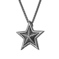 Fashion Lucky Star Five-pointed Star Stainless Steel Pendant Necklace Punk Style Men's Necklace