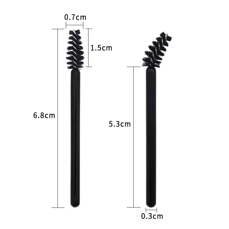 Mini Short Handle Lash Brushes Extensions Wand Disposable Spoolies