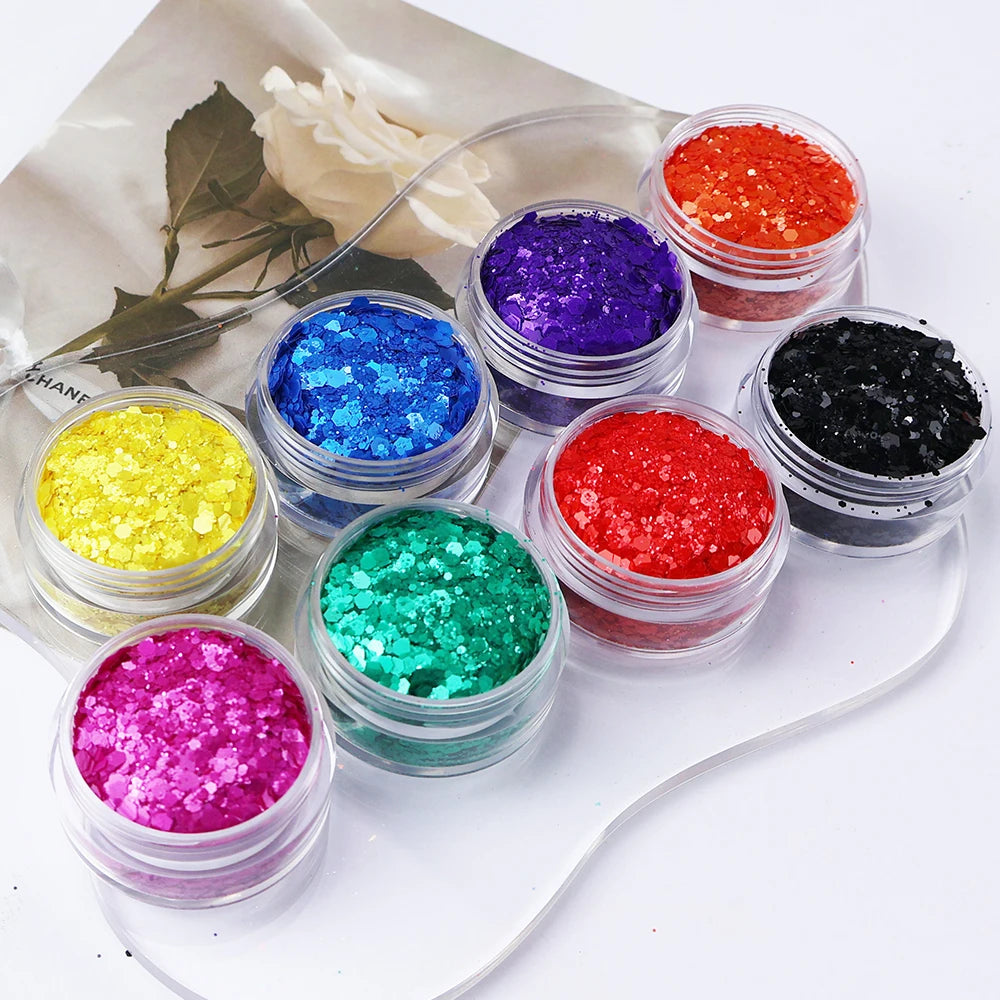 Solvent Resistant Pearl Glitters for Epoxy Resin Crafts Polyester Glitter Sequins for Tumblers Resin Crafts