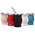 Yerba Mate Cup with Bombilla Straw Stainless Steel Tea Coffee Insulation Gourd Cup 8oz Healthy Argentina Life Style Mug