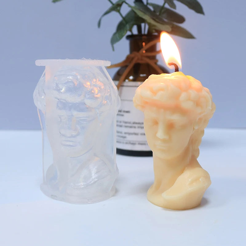 David Figure Statue Silicone Soap Candle Mold Scented Wax Melt Mold Decorating Resin Crafts Silicone Molds