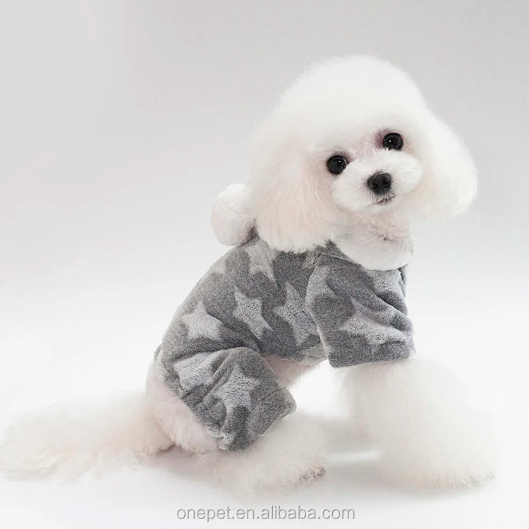 Cozy Fleece Pet Clothing for Small Teddy Dogs Winter Floral and Animal Pattern Pajamas Cute XL XXL Medium Sizes