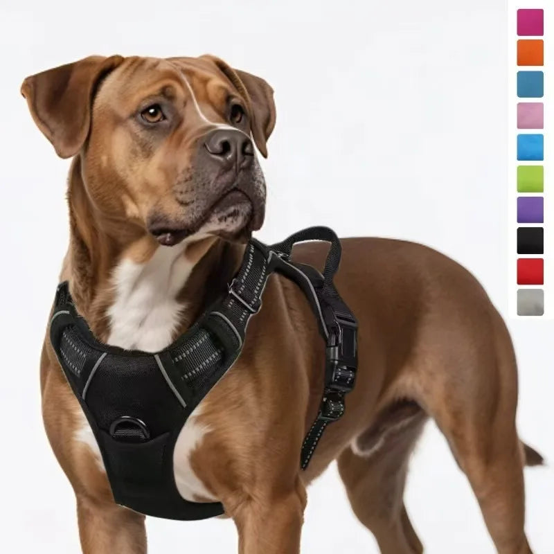 Harnais Chien Anti Traction Arnet Pour Chien Facile a Mettre Harnais Reflechissant Ajustable Avec Harnais Chien