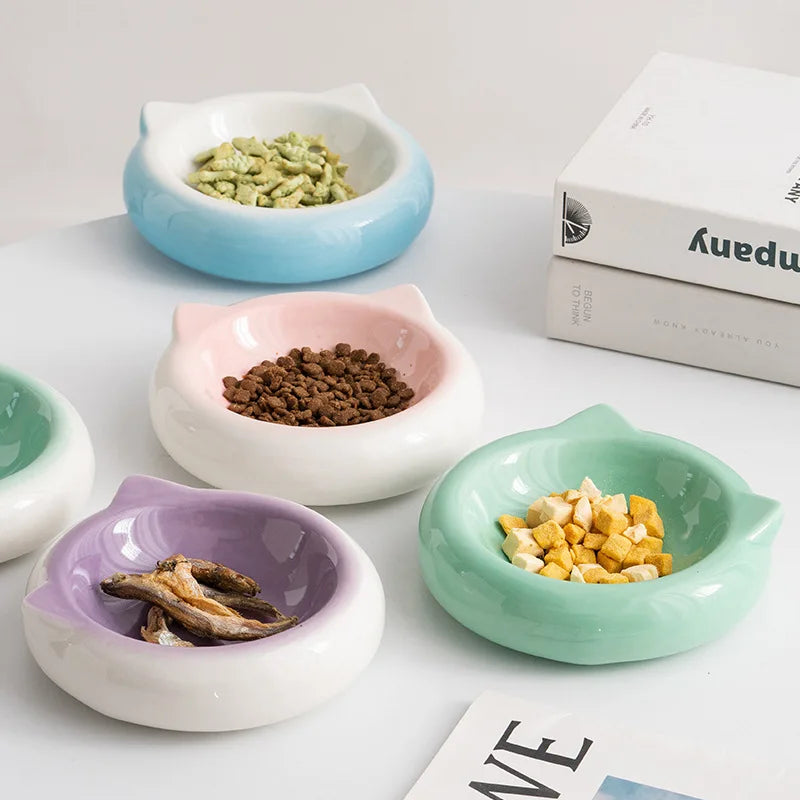Modern Anti-Knock Ceramic Pet Bowl Simple Design Disposable Cat Food and Water Bowl Dog Dining Plate and Water Bowl