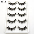 For Faux Mink Eyelashes 5 Pair Handmade Natural Soft Thick Multi-Layer Festind Brand 3D Lashes for Women Makeup Tools