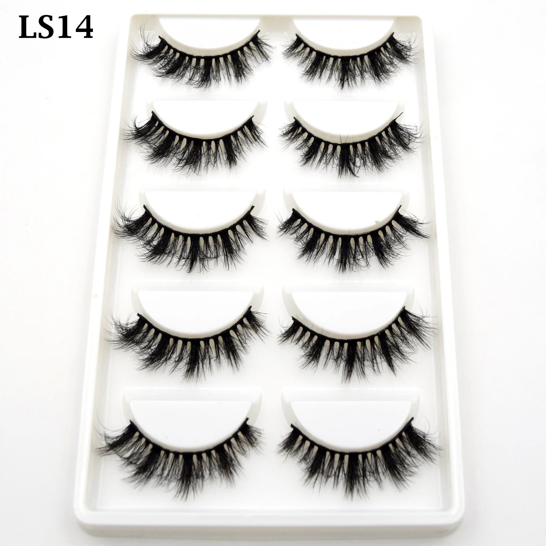 For Faux Mink Eyelashes 5 Pair Handmade Natural Soft Thick Multi-Layer Festind Brand 3D Lashes for Women Makeup Tools