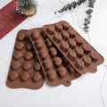 SILIKOLOVE Factory Hot Sale 15 Holes LFGB Platinum Food Grade Non Stick 3D DIY Custom Silicone Shell Shape Chocolate Moulds