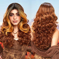 Imported Chemical Fiber Front Lace Super Curl Wig Orange Wig Golden Stripe Soft High Density Smooth No Knot Super African Wave