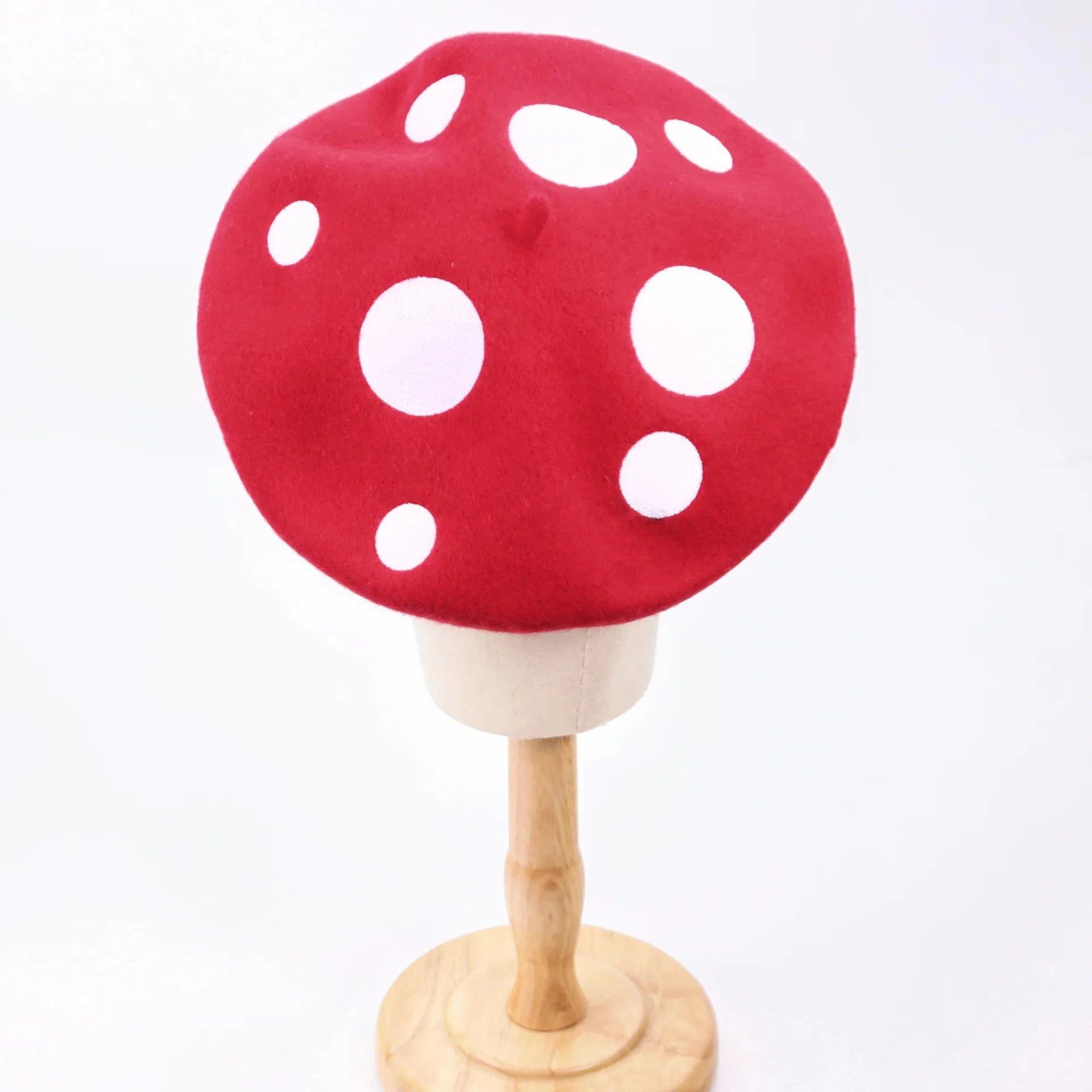 Custom Logo Boina Red Embroidered Mushroom Beret Cap Soft Winter Autumn Spring Casual Party Scenes Fashionable Style for Women