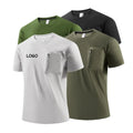 Wholesale Custom Logo Short Sleeve Gym Fitness Quick Dry Sport Body Building Men 100%Polyester Blank T Shirt With Pocket