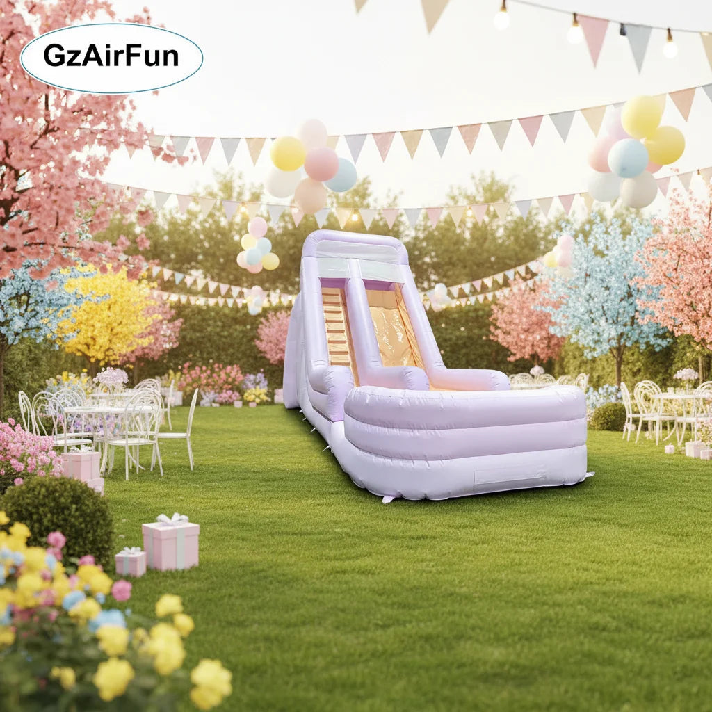 Large White PVC Inflatable Water Slide for Outdoor Party Rental Equipment Commercial Purple Water Slide