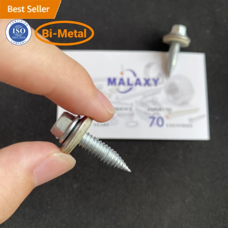 6*25 M6x25 Stainless Steel 304+SCM435 Carbon Steel Hot Rust Treasure Mechanical Zinc Plating Bimetal Screw With Epdm Washer