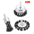 3 Inch Wire Wheel Cup Brush End Brush Set 3pcs Twisted Wire Brushes