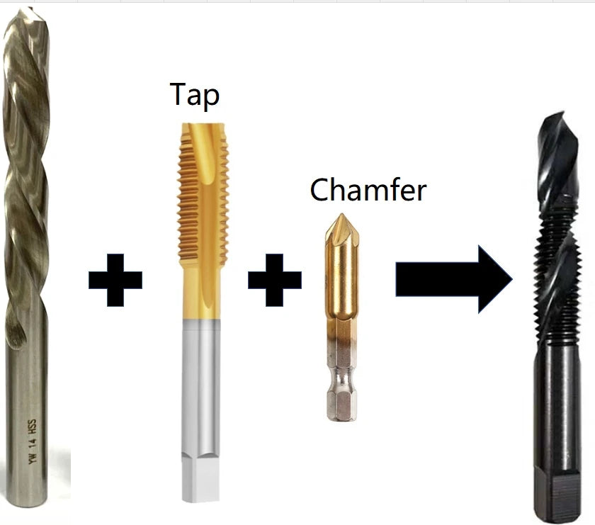 Nitrided Composite Taps Drilling and Tapping Integrated Drill Bit Tapping Titanium Plating M8 for Cast Iron