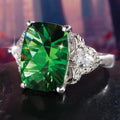 CAOSHI Jewelry Especially Big Rectangular Dazzling Emerald Bague Grande Dame Gifts for Grandmother Green Zircon Big Ring Silver