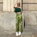 Hot Sale Autumn New PU Tight Elastic Pants Solid Color High Waist Straight Leg Pants