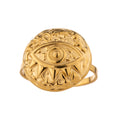 JINYOU 001 Fashion Gold Stainless Steel Vintage Adjustable Eye Ring Jewelry for Women MegaBDM