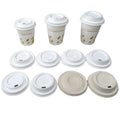 80mm 90mm Flip Top Cap Compostable Sugarcane Bagasse Lid for 8-24 OZ Coffee Cups Hot Cups Dome Lid Bagasse Pulp Lid