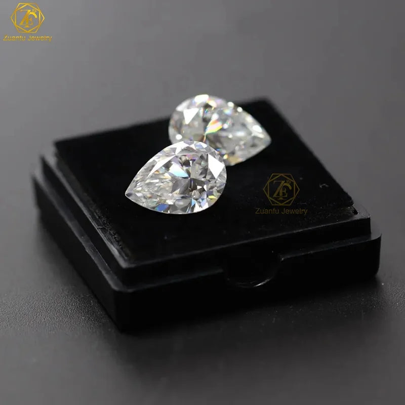Fine Jewelry 4carat 8x12mm Moissanite Wholesale Loose Gemstone D VVS1 Color Pear Cut 5x8mm With GRA Certificate Moissanite