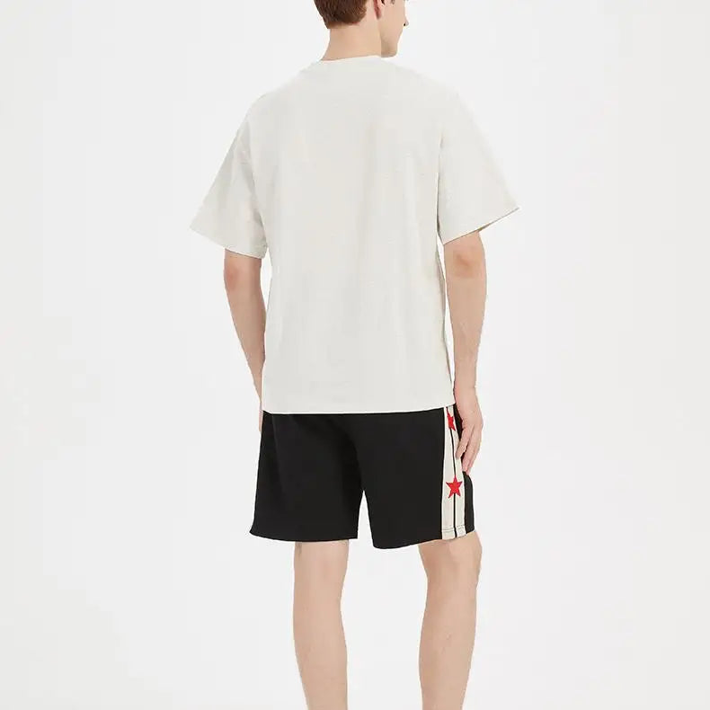 O-Neck Loose Fit Short Sleeve Knitted 100% Cotton Eco-Friendly Breathable Men's T-Shirt 180g