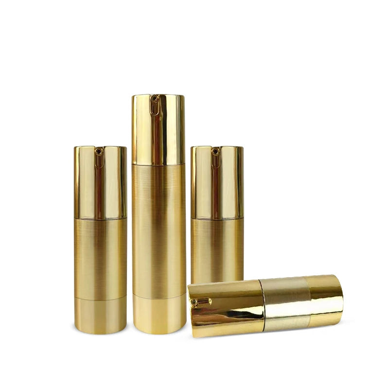 Luxury 15ml 30ml 50ml Silver Gold Airless Pump Bottle Cosmetics 50ml Rose Gold Airless Pump Bottle