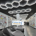 Factory Hot Sale Hexagon Motorcycle Led Light Shop Car Showroom Gym Barber Supermarket Lights