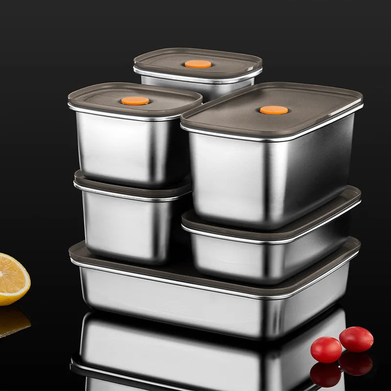 Dishwasher Oven Freezer Safe Stainless Steel Food Storage Containers Leak Proof Airtight Lids for Kitchen Meal Prep Lunch Box