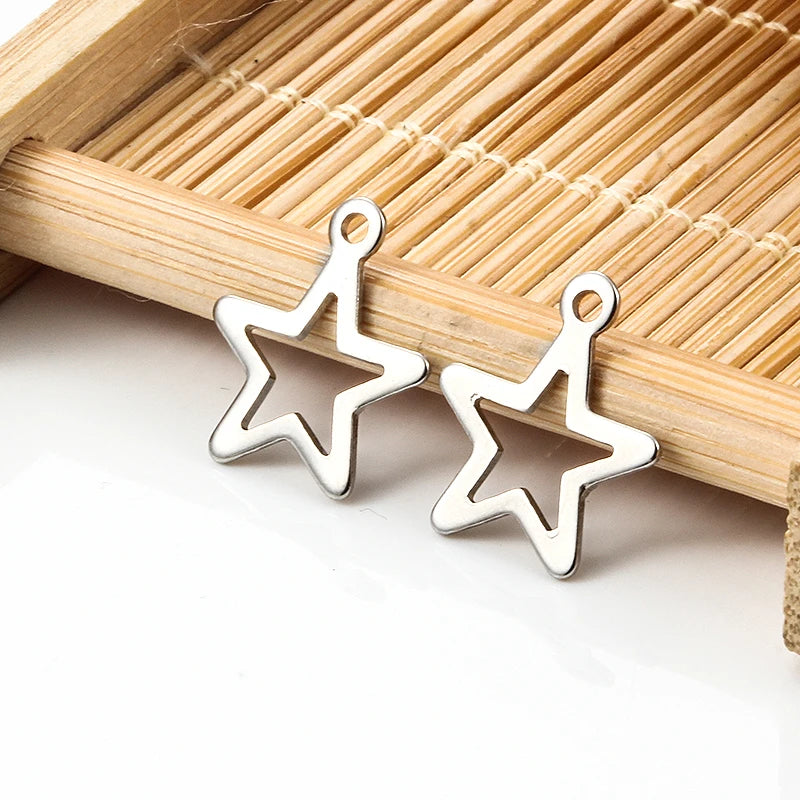 Popular Star Shape Pendant in Stock Women Men DIY Jewelry Stainless Steel Charms for Necklace and Bracelet Making