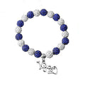 Blue White Plastic Zircon Beads Handmade Elastic Charm Bracelet ZETA PHI BETA Sorority Boho Trendy Women China