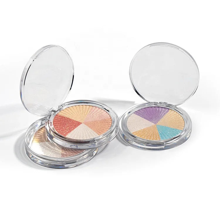 Private Label Cosmetics Low MOQ 5 in 1 Diamond Makeup Shimmer Highlighter  Palette
