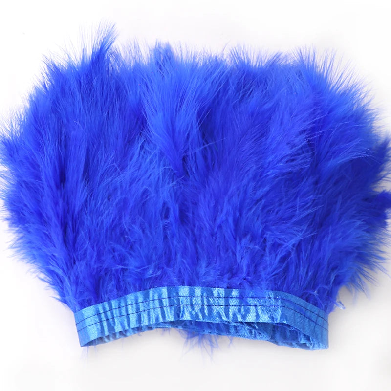 Wholesale 6-8 Inch Multi-Colored Fluffy Turkey Feather Fringe Trim for Decoration Dyed Pattern US Origin Express Shipping MegaBDM