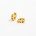 18k Pvd Gold Plated Stylish Band Crystal Pave Star Hoop Earring  for Girl Tarnish Free Waterproof Stainless Steel Jewelry