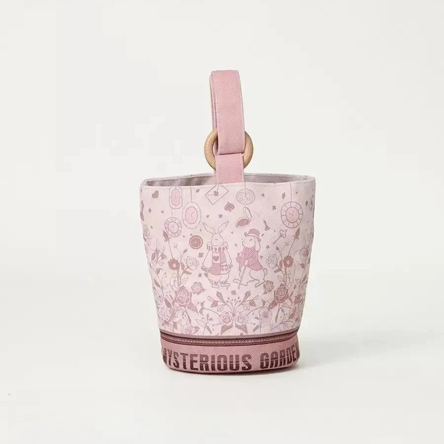 New Fashion Retro Rabbit Bucket Bag Carry-on Small Handbag Out Handbag Large Capacity Lunch Bag
