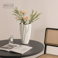 Merlin Living Luxury Ceramic Porcelain Vase Modern European Wavy White Design Scandinavian Art Flower Vase for Home Decor