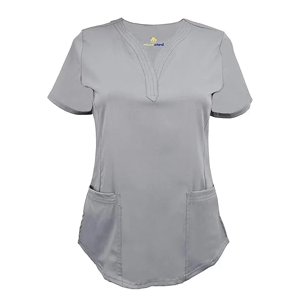 72% Recycled Polyester 23% Viscose 5% Spandex Customized Women's Ultra Soft Y-Neck Scrub Set Premium Hospital Uniform