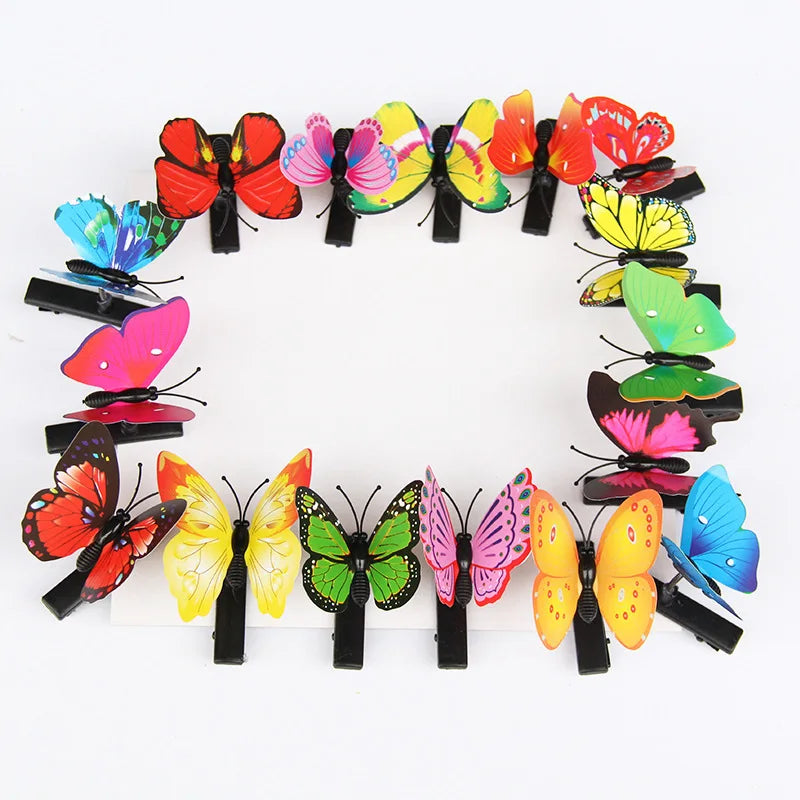 Cute Butterfly Hair Clip for Girls Mix Colors Plastic Fashion Design Hair Accessories