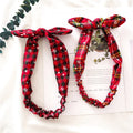 MIO New Fashion Sweet Bowknot Rabbit Ears Headband Elastic Christmas Hairband Turban Hair Accessory for Girls