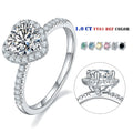 Abiding Jewelry Factory Custom 925 Sterling Silver Ring Wholesale 1CT Heart Shape Moissanite Ring Jewellery