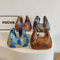 2024 Fashion Autumn Handbags for Woman Large Lady's Sling Bags Stitching Color Retro Style Woman's Tote Bags