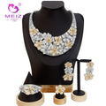 MEIZI Luxury Women's Cubic Zirconia Jewelry Set White Gold Color Wedding & Party Engagement Set Perfect Gift Choice