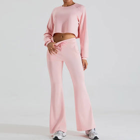 Customizable logo Women's New Long Sleeved Sports Set 2024 New Long Sleeved Leisure Sports Sweater and Pants Set