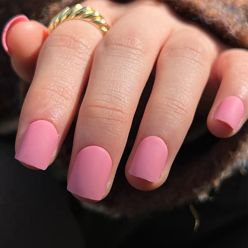 Dropshipping customize wholesale 24 Pcs 3178 Matte Solid Color Whitening Short Square Nails Press on Nails Artificial Fingernail