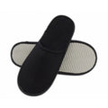 Stock Black Travel Spa Custom logo One Time Use Napped Fabric Hotel slippers Spa Slippers