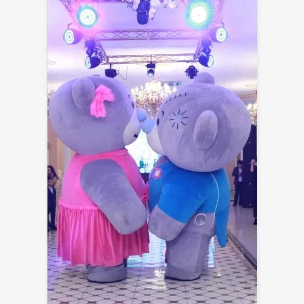 Custom Pink Panda Plush Mascot Costume for Adults Adult Cartoon Teddy Bear Costume Supplier Promotion