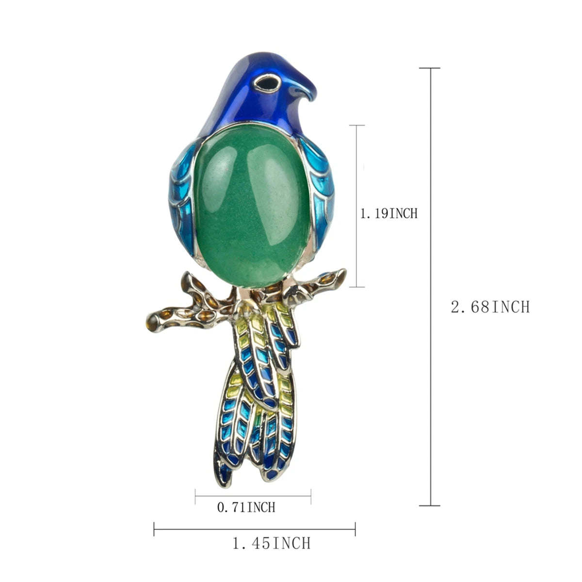 Women Bird Brooch Clip Clothing Decorative Men Girl Animal Gemstone Pendant Pin Necklace Keychain Accessories Tiger Eye Amethyst