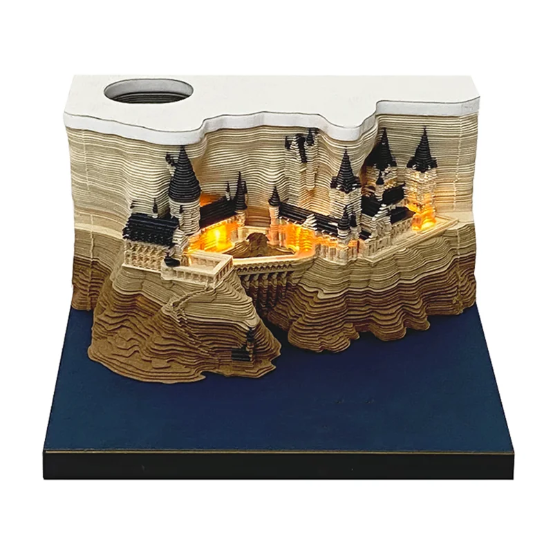 Factory Custom Harry Magic Castle Memo 3D Paper 3D Building Model Paper Holiday Gift 3D Memo