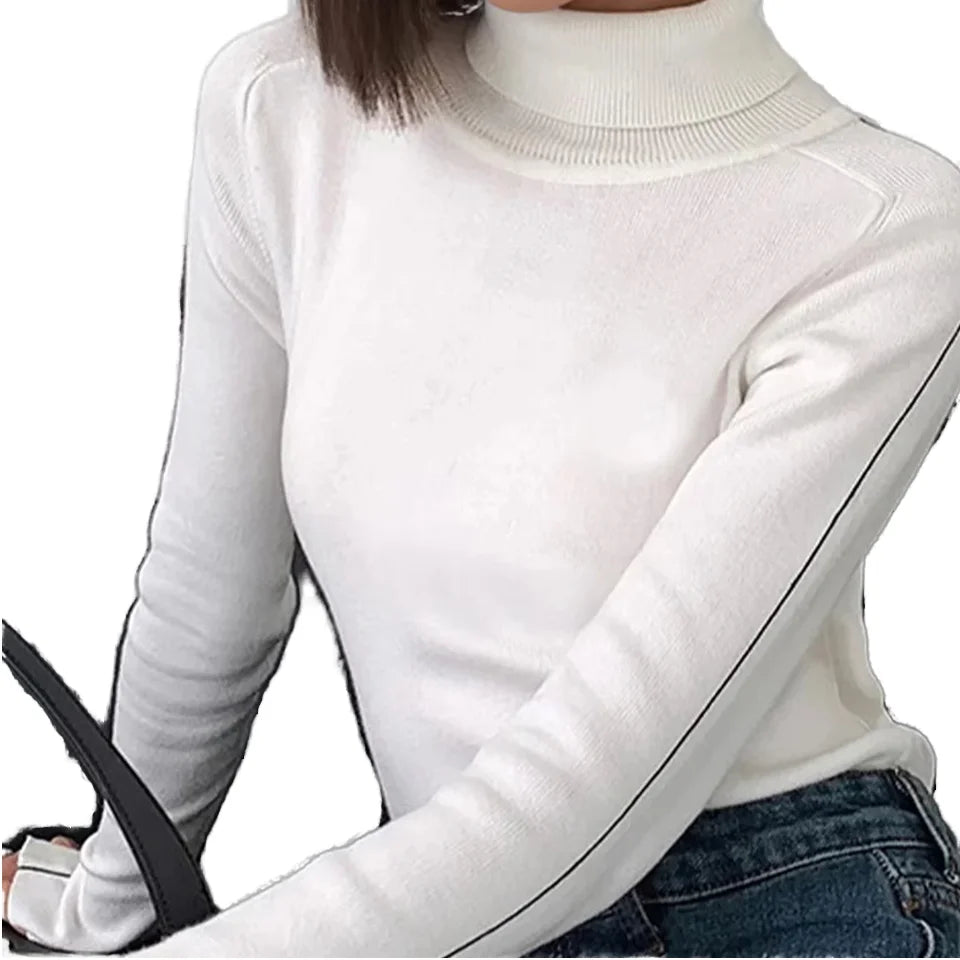 Customized Long Sleeve Women's Basic Pullovers Breathable Spring Knitted Tops Casual Winter Sweaters with Front Logo
