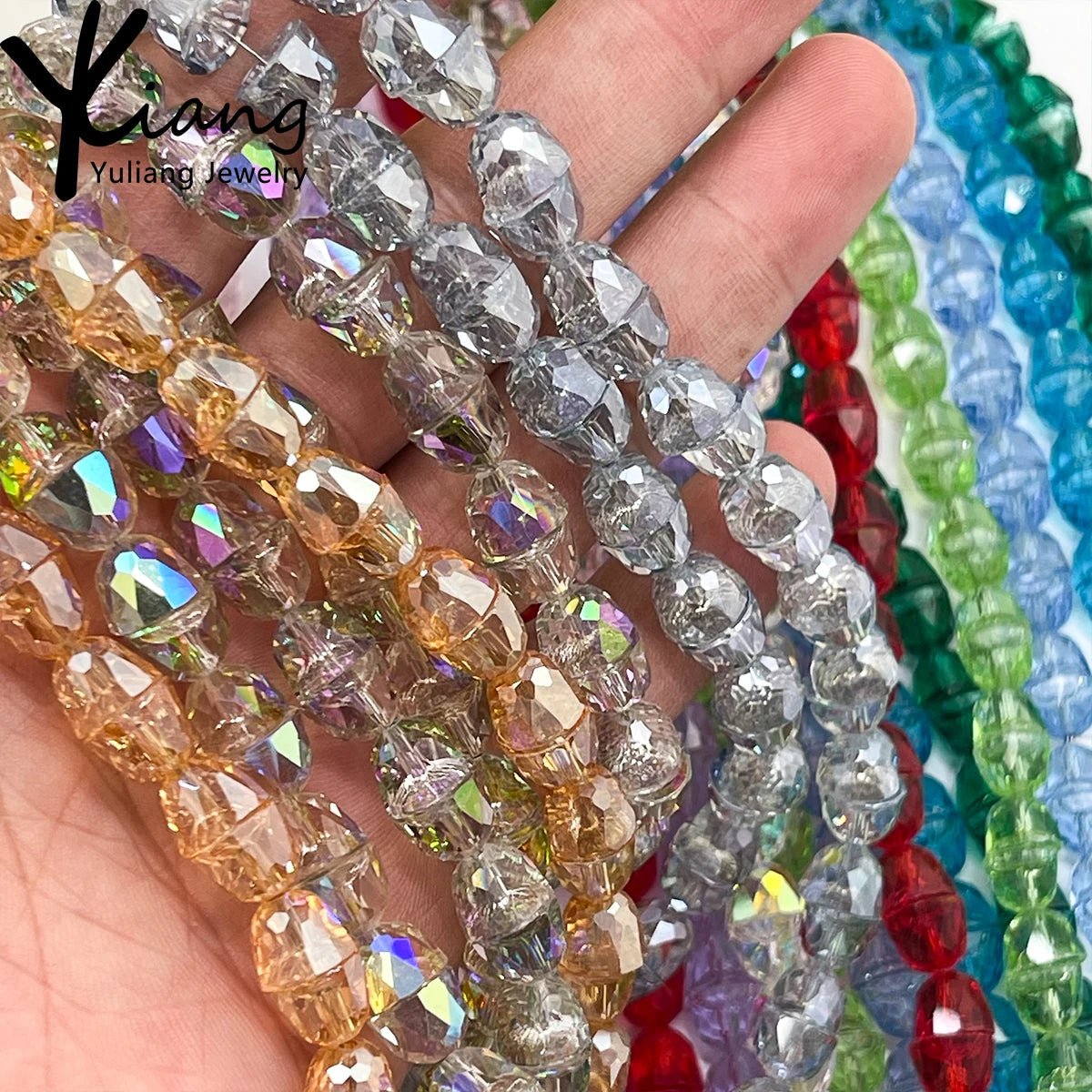 Wholesale Various Colored Round Bell Inlaid Crystal Lampwork & Glass Beads for Bracelet and Necklace Materials