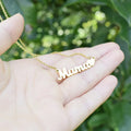 Hot Selling Father's Day Mother's Day Necklace Gift No Fade 18K Gold Plated Stainless Steel Letter Papa Mama Heart Necklace